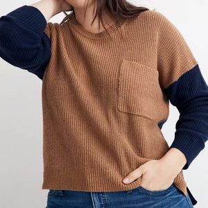 Madewell Thompson Pocket Pullover Sweater in Colorblock